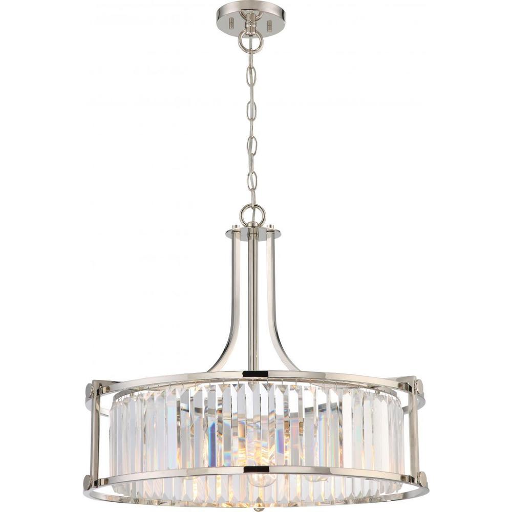 Nuvo Lighting Krys Nickel Metal 4-light Pendant - Pewter - Diameter 24.88", Height 20.5" - Diameter 24.88", Height 20.5"