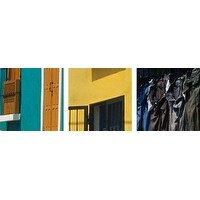 Krzysztof Dydynski Premium Thick-Wrap Canvas entitled Colorful buildings, Ciudad Bolivar, Venezuela