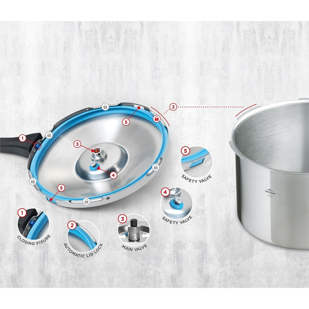 Kuhn Rikon Duromatic Inox Long Handle 5.0 Liters Pressure Cooker