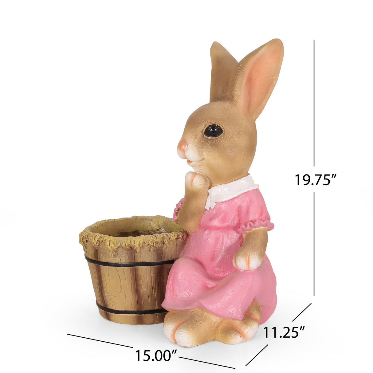 Kuhrs Outdoor Decorative Rabbit Planter by Christopher Knight Home - 15.00" L x 11.25" W x 19.75" H