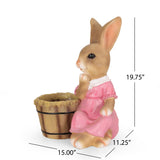 Kuhrs Outdoor Decorative Rabbit Planter by Christopher Knight Home - 15.00" L x 11.25" W x 19.75" H