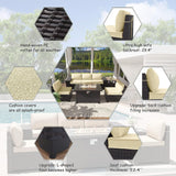 Delnavik 7 Pieces Rattan Outdoor Patio Furniture Sofa Set with Firepit - 7 pcs