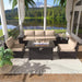 Delnavik 7 Pieces Rattan Outdoor Patio Furniture Sofa Set with Firepit - 7 pcs