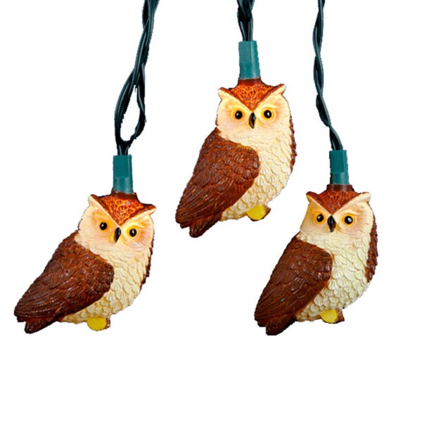 Kurt Adler 10-Light Brown Owl Light Set