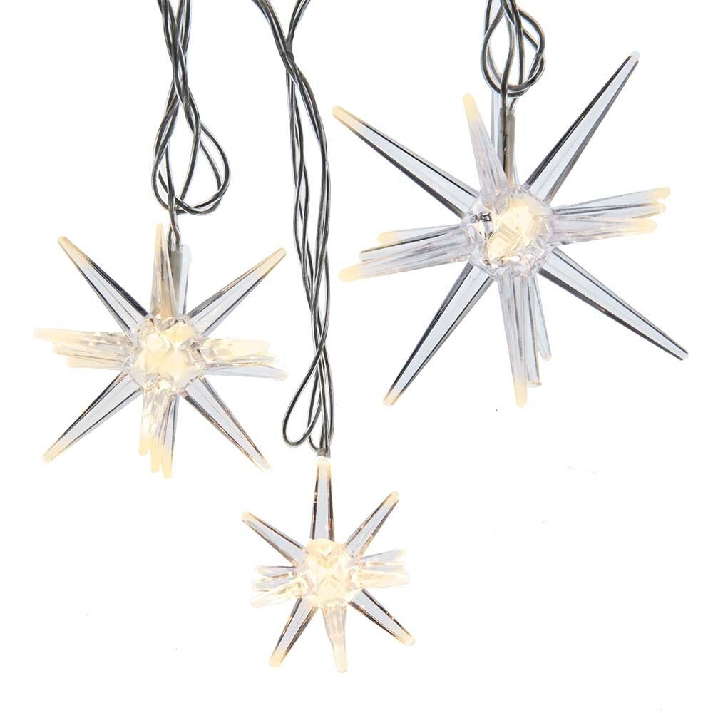 Kurt Adler 10-Light Warm White Twinkle LED 3D Star Light Set