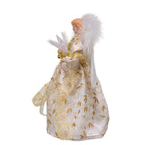 Kurt Adler 12-Inch Battery-Operated Fiber Optic Gold Angel Tree Topper with Color Changing LED Lights