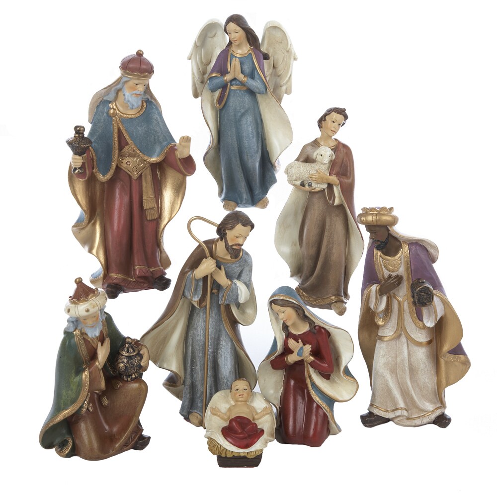Kurt Adler 6.25-Inch Resin Nativity Set of 8 Pieces