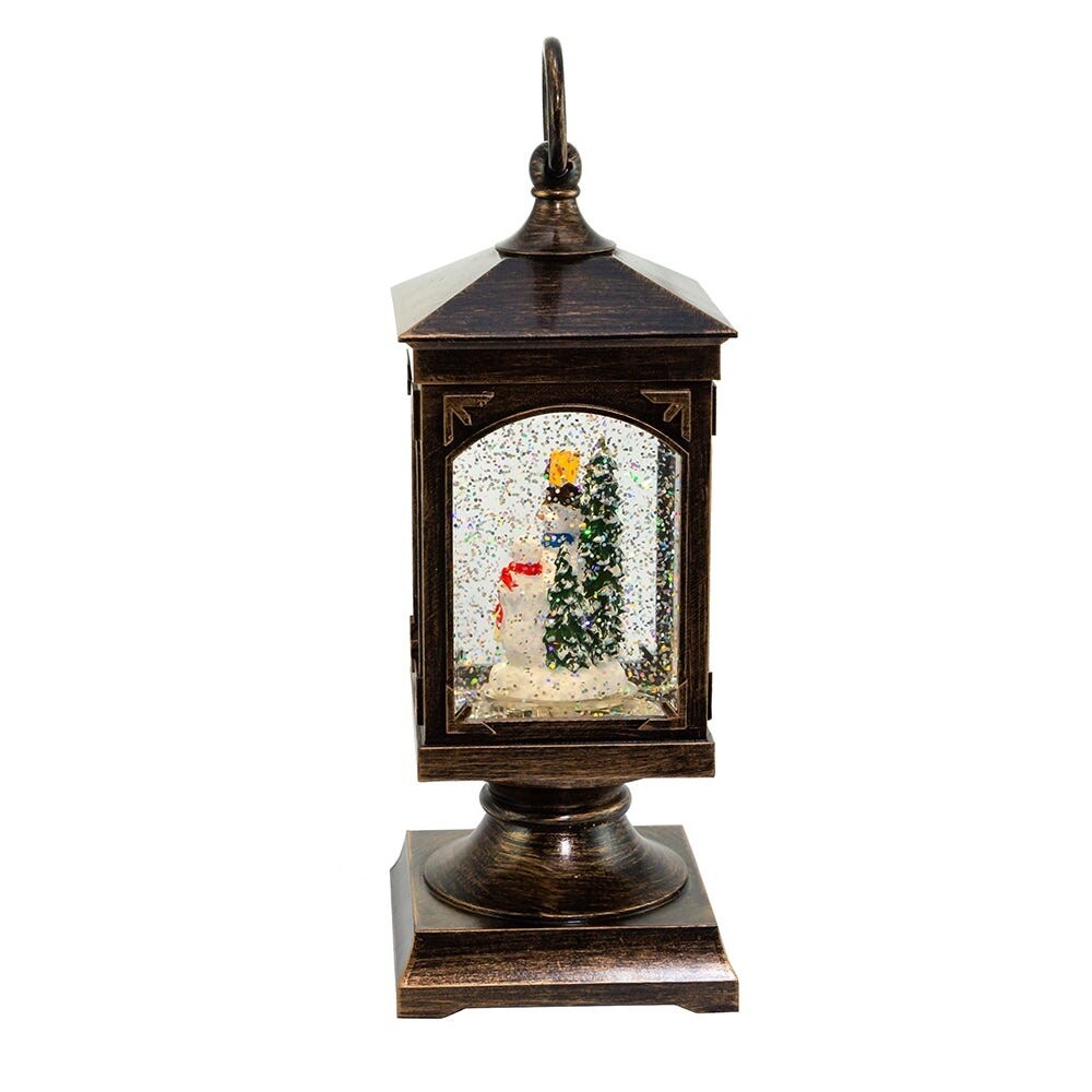Kurt Adler 9.25-Inch Battery-Operated Swirling Snowman Water Lantern