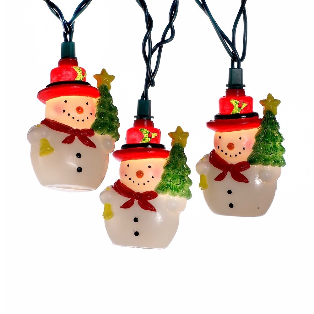Kurt Adler UL 10-Light Snowman with Tree Light Set