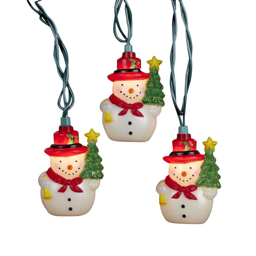 Kurt Adler UL 10-Light Snowman with Tree Light Set