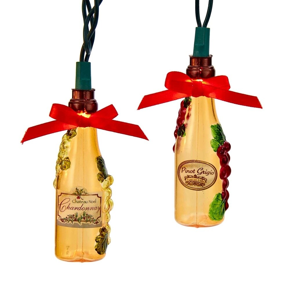 Kurt Adler UL 10-Light Wine Bottle with Decal Light Set