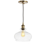 Kurtz 9.5" Pharmacy Metal/Glass LED Pendant, Chrome by JONATHAN Y