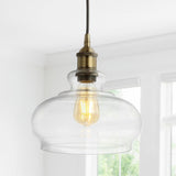 Kurtz 9.5" Pharmacy Metal/Glass LED Pendant, Chrome by JONATHAN Y