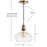 Kurtz 9.5" Pharmacy Metal/Glass LED Pendant, Chrome by JONATHAN Y