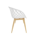 Kurv Indoor/Outdoor Bench, White/Natural, Weather Resistant