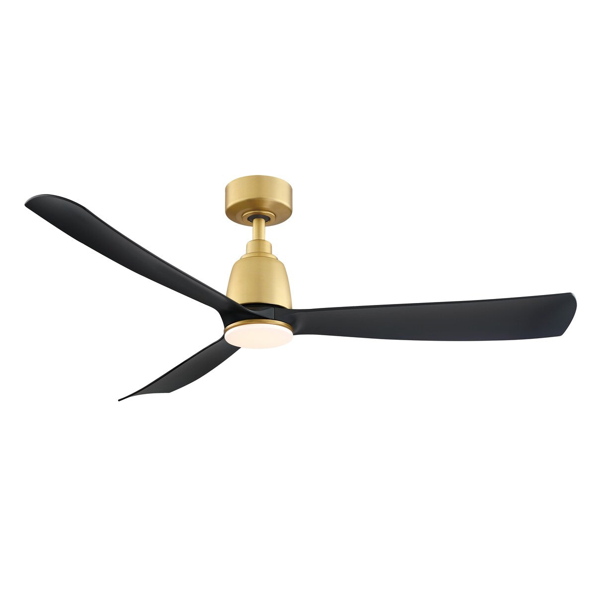 Kute 52 inch Indoor/Outdoor Ceiling Fan with Black Blades - Brushed Satin Brass