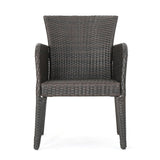 Kylon Outdoor 7-Piece Rectangle Foldable Wicker Dining Set with Umbrella Hole by Christopher Knight Home