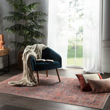 Machine Washable Gracewood Hollow Cumper Pink/ Light Blue Medallion Area Rug