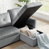 Modern L-Shape 3 Seat Sectional Sofa with Storage