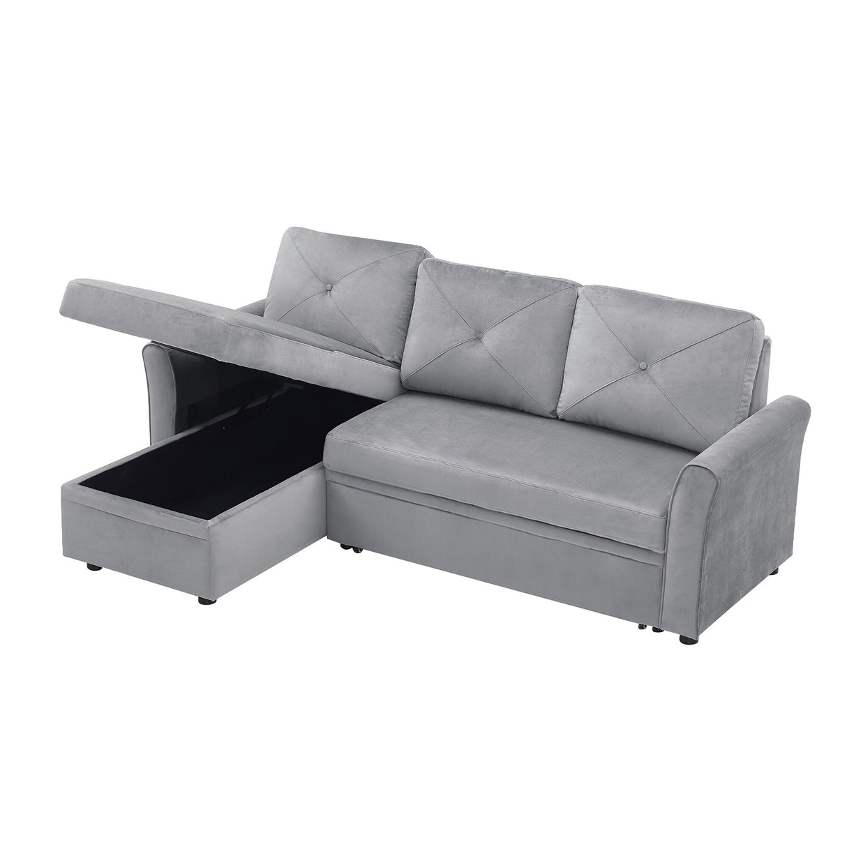 Modern L-Shape 3 Seat Sectional Sofa with Storage