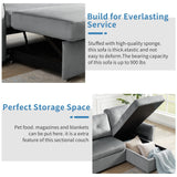 Modern L-Shape 3 Seat Sectional Sofa with Storage