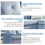 Modern L-Shape 3 Seat Sectional Sofa with Storage