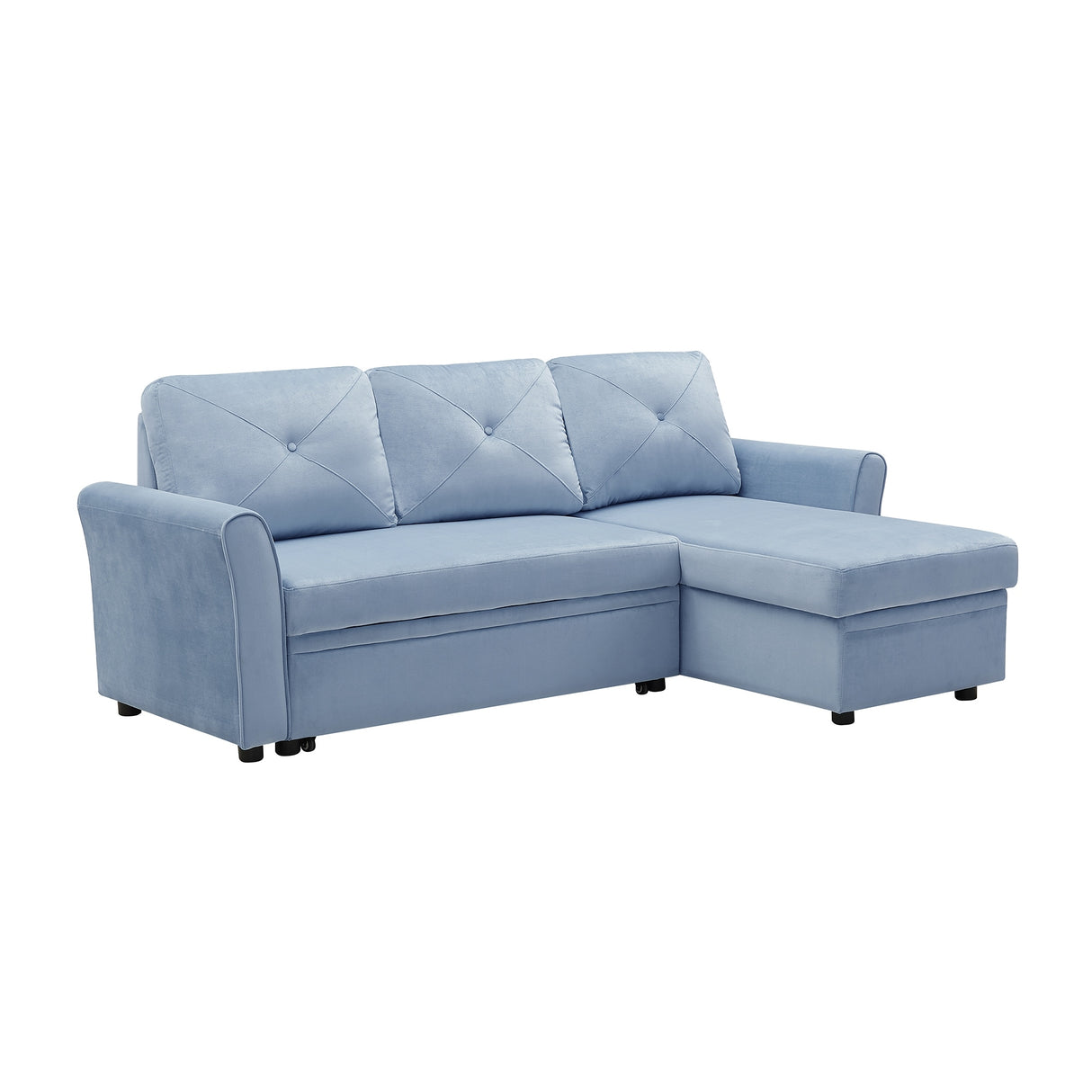 Modern L-Shape 3 Seat Sectional Sofa with Storage