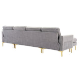 L-Shape Convertible Sectional Sofa Couch, Living Room Sectional with Movable Ottoman for Living Room, Apartment, Office