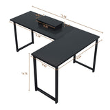 L-Shape Corner Desk Computer Gaming Desk Table,Black