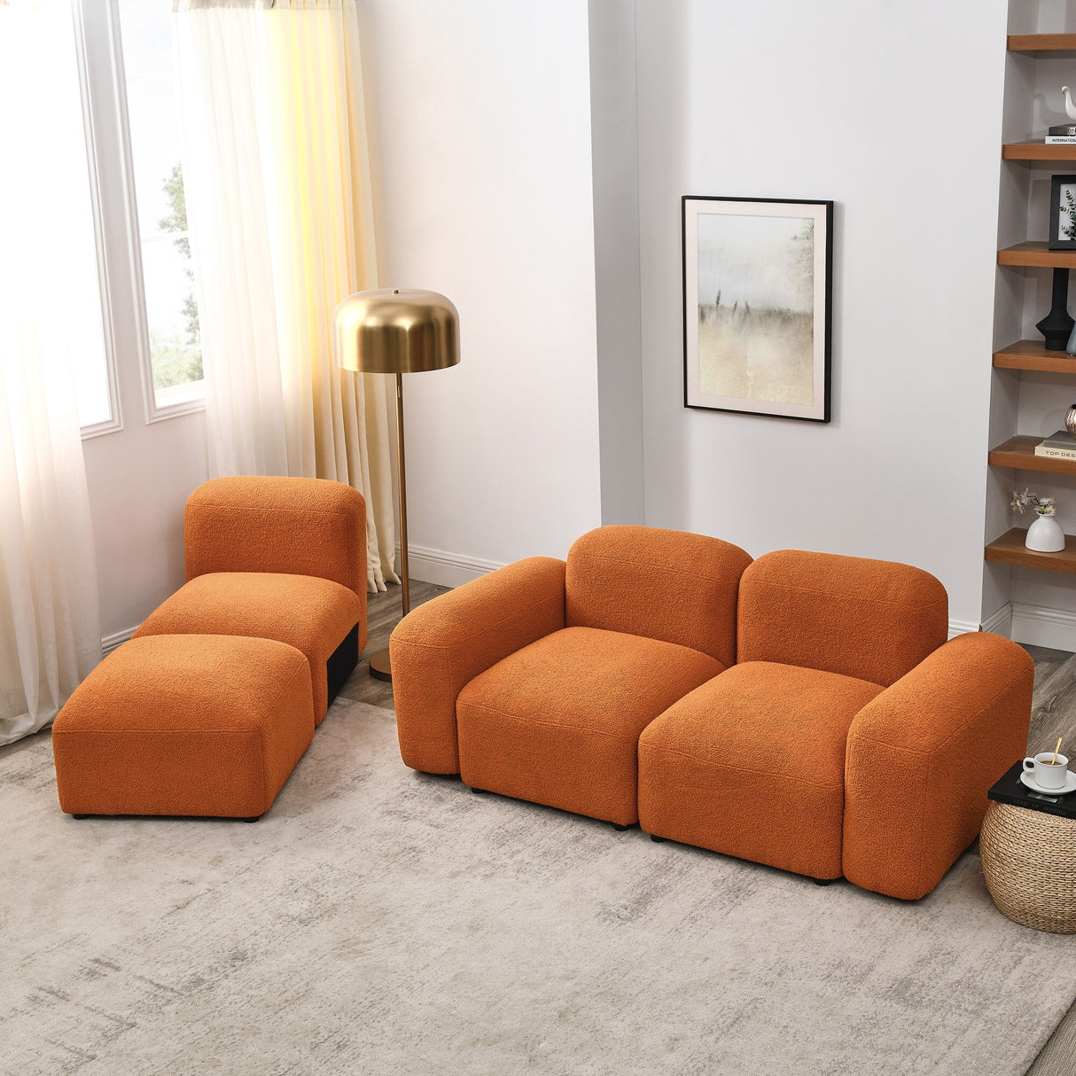 L-Shape Modular Sectional Sofa for Small Space