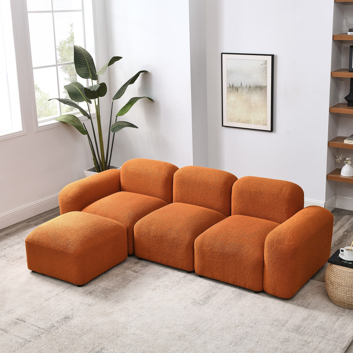 L-Shape Modular Sectional Sofa for Small Space