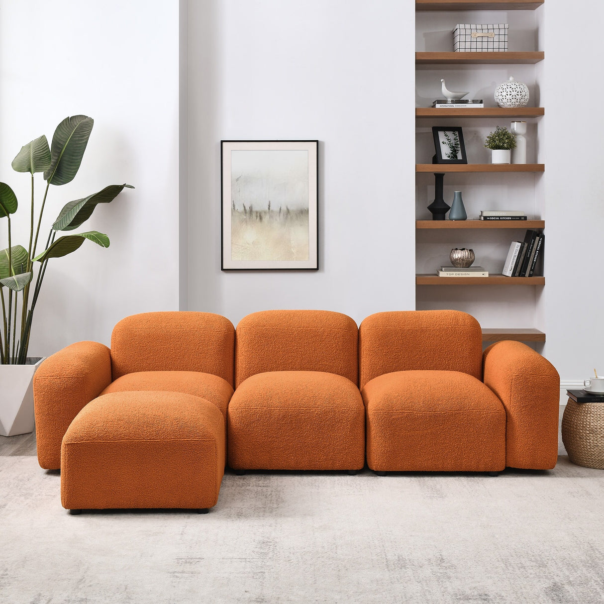 L-Shape Modular Sectional Sofa for Small Space