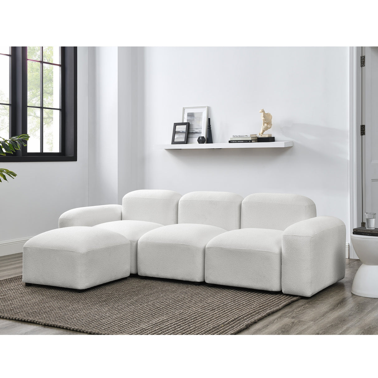 L-Shape Modular Sectional Sofa for Small Space