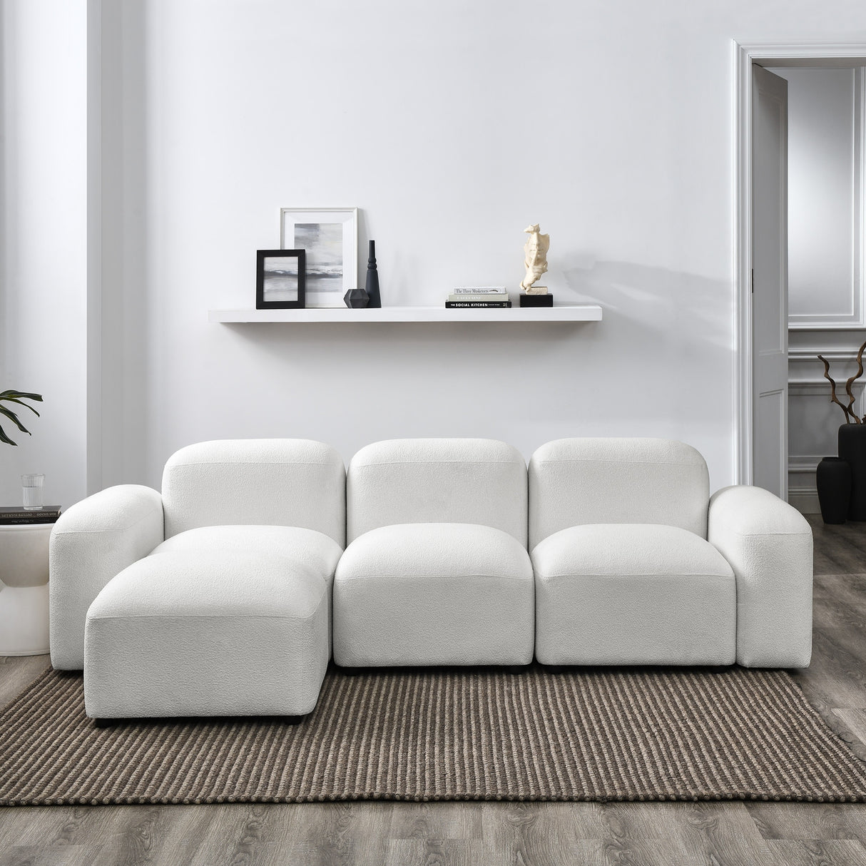 L-Shape Modular Sectional Sofa for Small Space