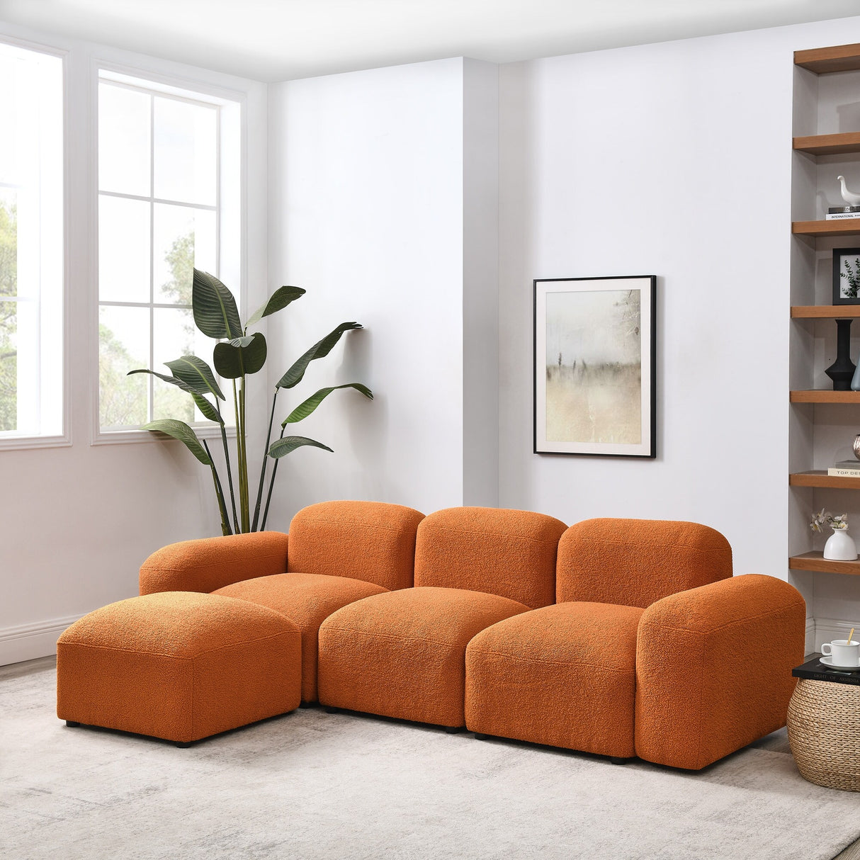 L-Shape Modular Sectional Sofa for Small Space