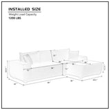 L Shape Sectional Sofa Couches Modular Sectional Living Room Sofa Set Upholstered Sleeper Sofa, Gray