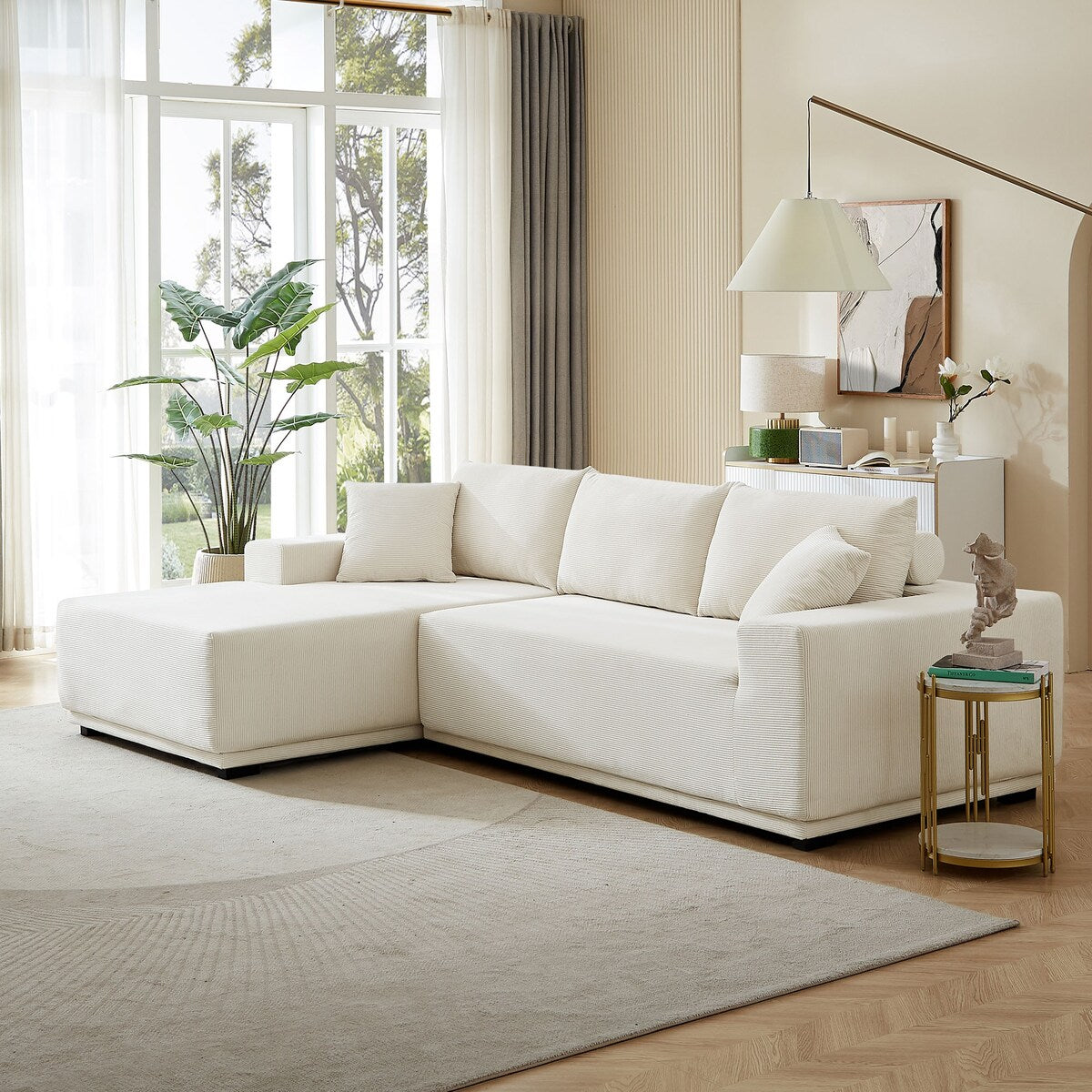 L Shape Sectional Sofa Couches Modular Sectional Living Room Sofa Set Upholstered Sleeper Sofa, Gray