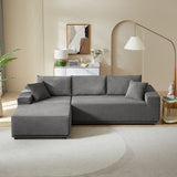 L Shape Sectional Sofa Couches Modular Sectional Living Room Sofa Set Upholstered Sleeper Sofa, Gray