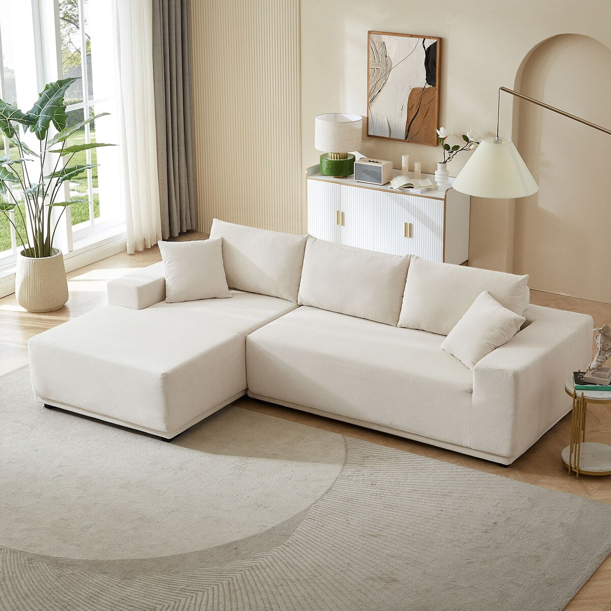 L Shape Sectional Sofa Couches Modular Sectional Living Room Sofa Set Upholstered Sleeper Sofa, Gray