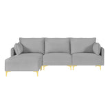 L Shape Sectional Sofa, Sectional Couch with USB Charging Socket