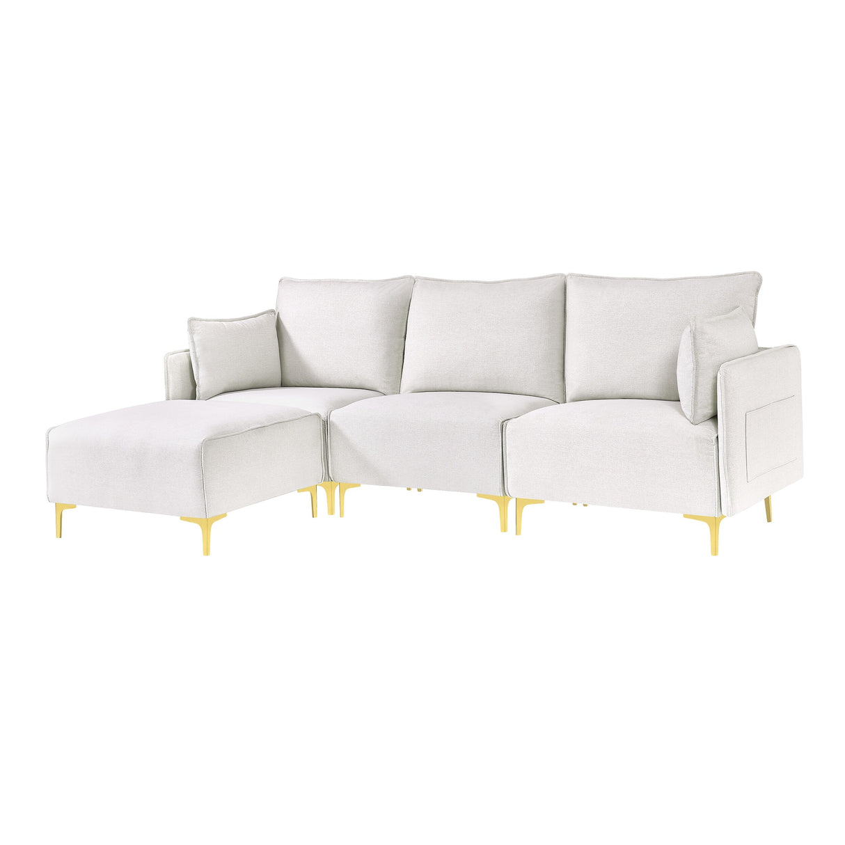 L Shape Sectional Sofa, Sectional Couch with USB Charging Socket