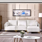L Shape Sectional Sofa, Sectional Couch with USB Charging Socket