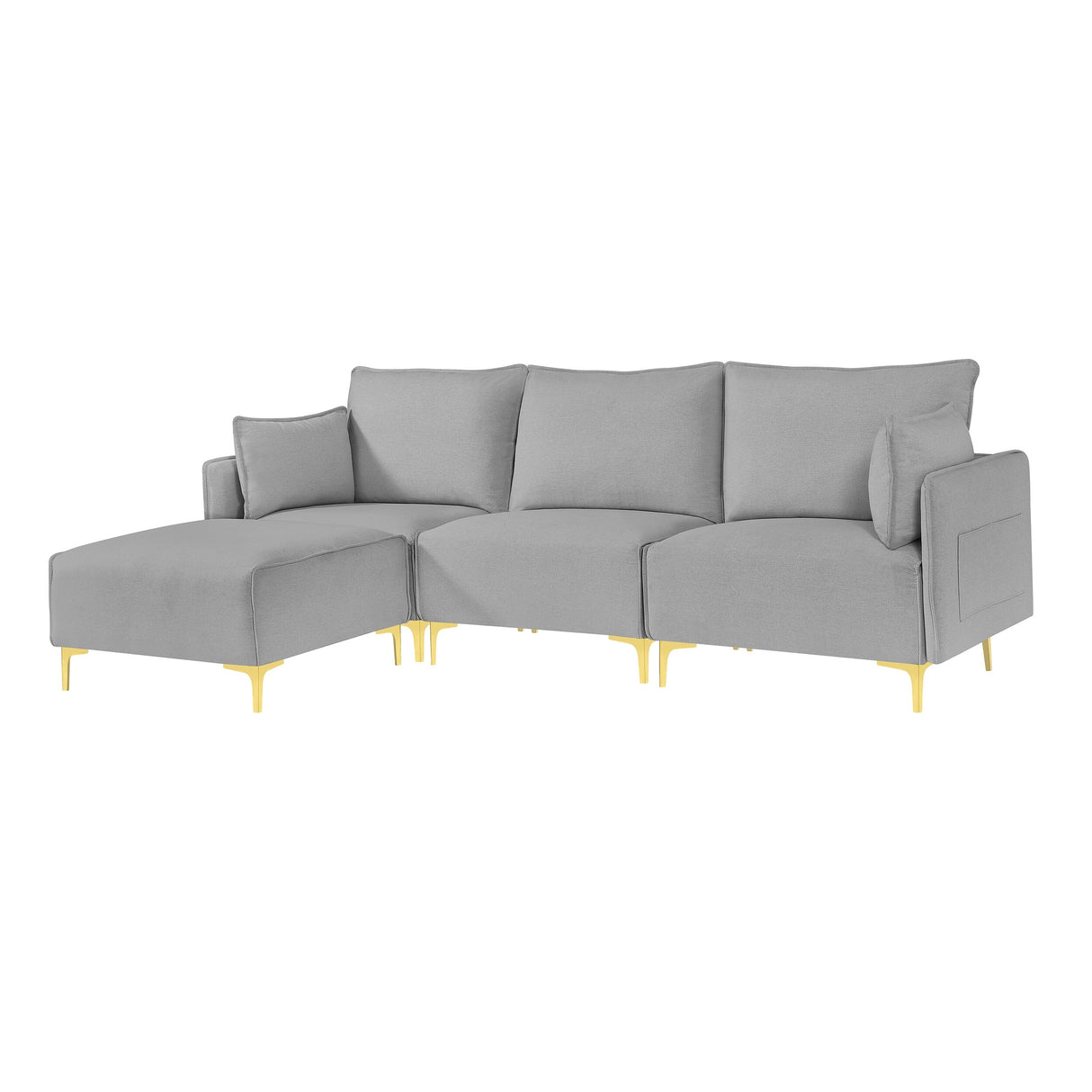 L Shape Sectional Sofa, Sectional Couch with USB Charging Socket