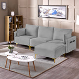 L Shape Sectional Sofa, Sectional Couch with USB Charging Socket