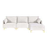 L Shape Sectional Sofa, Sectional Couch with USB Charging Socket