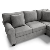 U-Shape Sofa Upholstered Rolled Arm Classic Sectional Sofa 3 pcs Chenille Sectional ,3 Pillows Include