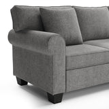 U-Shape Sofa Upholstered Rolled Arm Classic Sectional Sofa 3 pcs Chenille Sectional ,3 Pillows Include