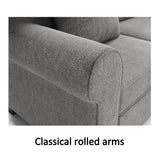 U-Shape Sofa Upholstered Rolled Arm Classic Sectional Sofa 3 pcs Chenille Sectional ,3 Pillows Include