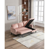 L-Shape Velvet Sectional Sofas, Reversible Sleeper Sofas with Storage Chaise