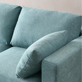 L Shaped 3-Seat Sectional Sofa Couch, Turquoise